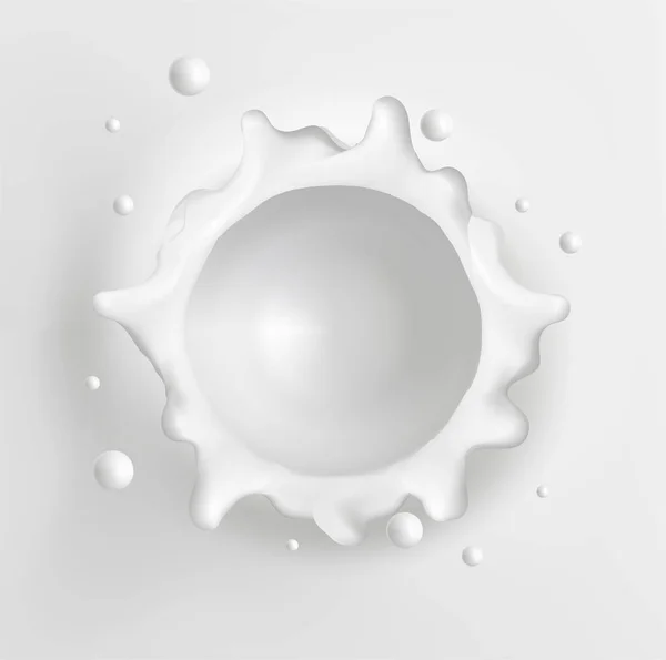 Illustrazione vettore spruzzi di latte — Vettoriale Stock