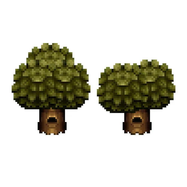 Vektorillustration des Baumes - Pixel Art Design — Stockvektor