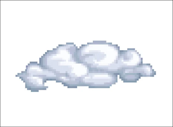 Cloud Pixel Art Illustration Isolated on White — Stock Vector