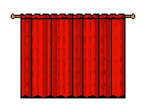 Retro Pixel Art Red Curtain Ilustração isolada no fundo branco —  Vetores de Stock