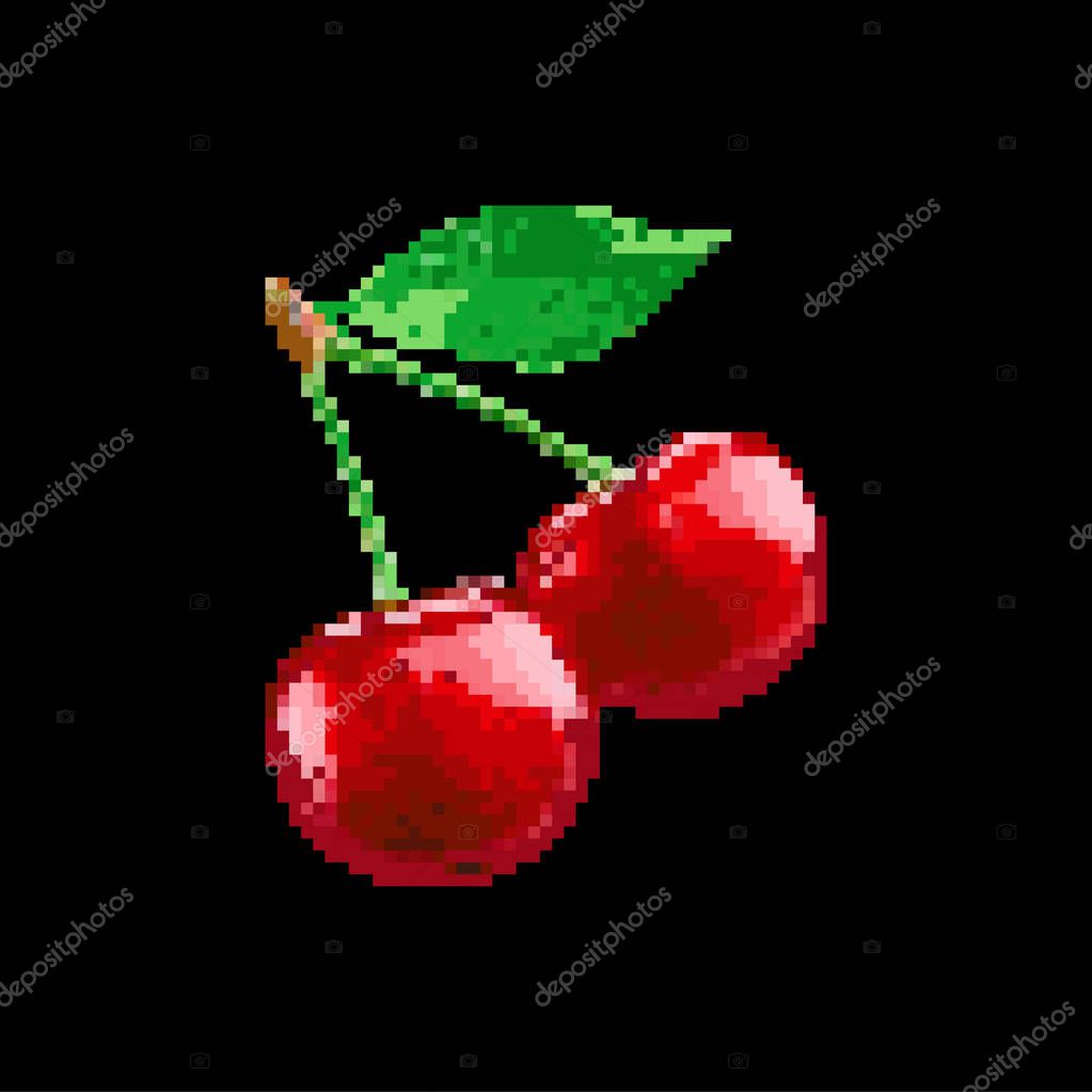 Pixe Art Illustration - Game Fruit Vector