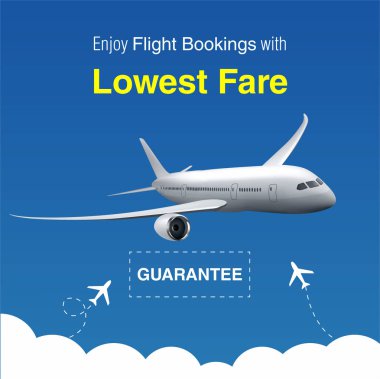 Ucuz uçuşlar iş promosyon - şablon Mockup düzenlenmesine izin kolay için gerçekçi vektör Banner