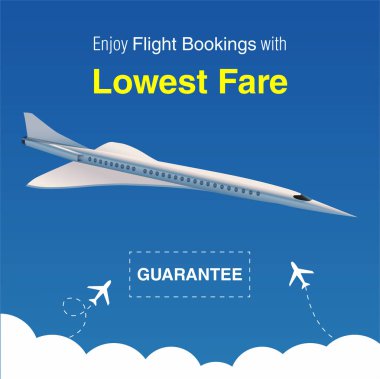 Ucuz uçuşlar iş promosyon - şablon Mockup düzenlenmesine izin kolay için gerçekçi vektör Banner