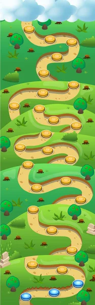 Carte de niveau jeu mobile Walkthrough Design — Image vectorielle