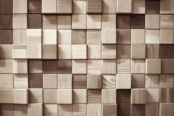 Decoration Wooden Blocks Wall Close — Stock Photo, Image