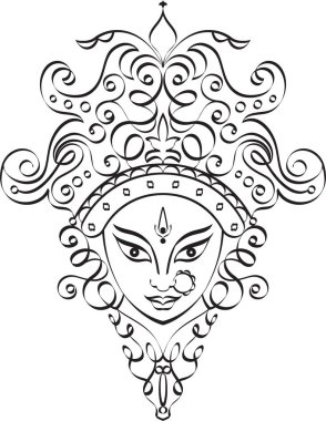 Durga Güç Vektör Sanatı Tanrıçası