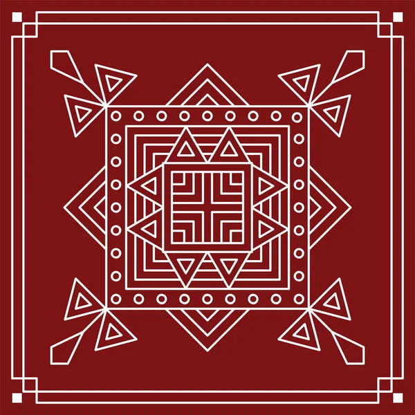 Λαογραφικό Tribal Design Motif Ζωγραφική Τοίχου Vector Art — Διανυσματικό Αρχείο