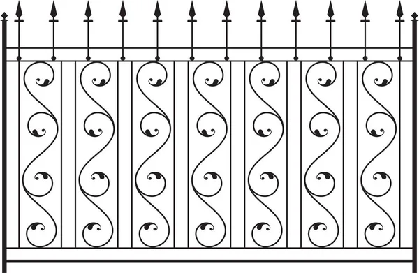 Кованые Железные Ворота Дверь Забор Окно Гриль Векторное Искусство Железнодорожного — стоковый вектор