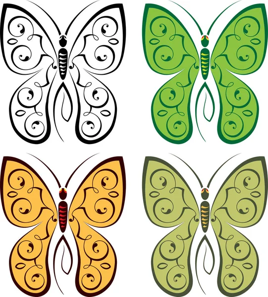 Art Vectoriel Conception Papillon Tatouage — Image vectorielle