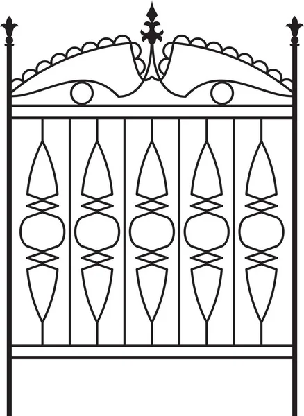 Cancello Ferro Battuto Porta Recinzione Finestra Griglia Rail Design Vector — Vettoriale Stock