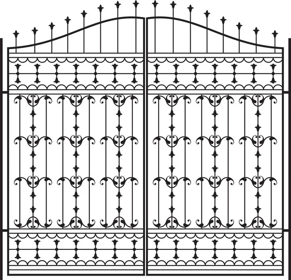 Wrought Iron Gate Door Fence Window Grill Railing Design Vector — Stock Vector