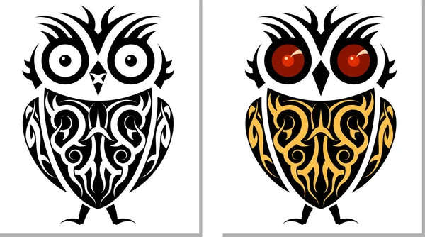 Tattoo Owl Design Art Vectoriel — Image vectorielle