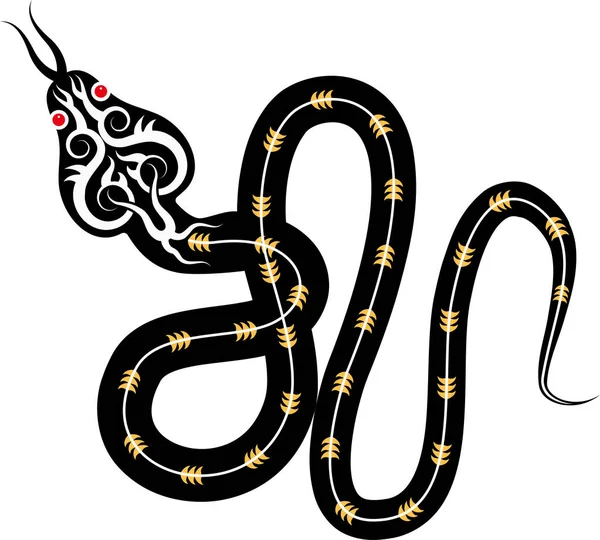 Tattoo Snake Design Vector Art — Stock Vector