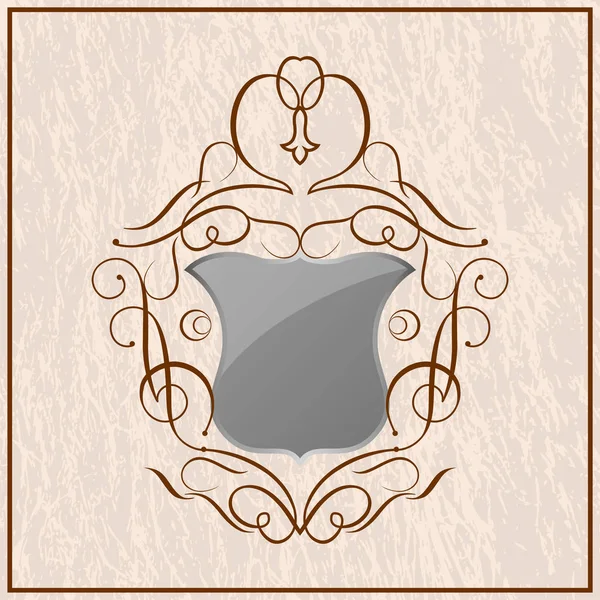 Escudo de diseño ornamental — Archivo Imágenes Vectoriales
