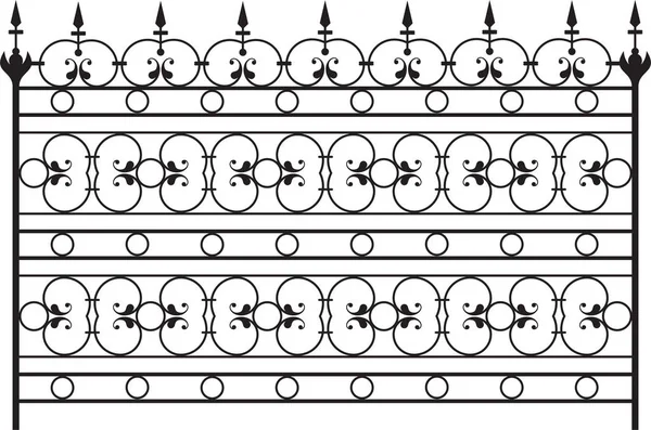 Ковані ворота, двері, паркан, вікно, гриль, перила дизайн — стоковий вектор