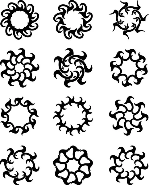 Tetování Slunce Plamen Kmenové Design Vektor Art — Stockový vektor