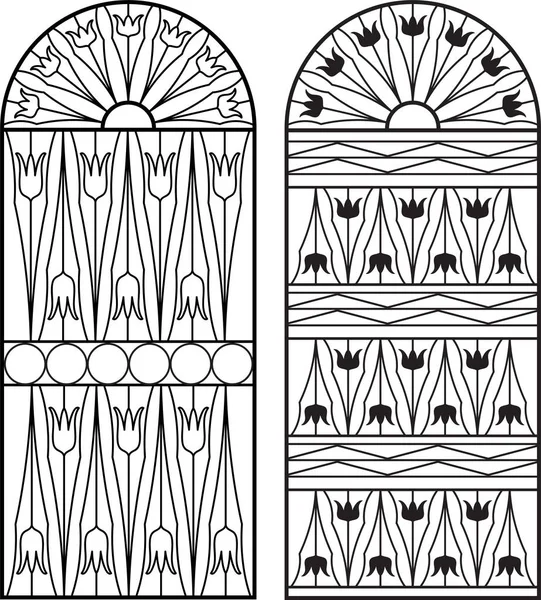 Puerta Hierro Forjado Puerta Valla Ventana Parrilla Diseño Barandillas Vector Ilustración De Stock