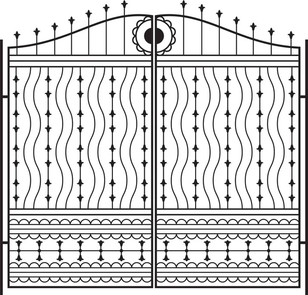 Puerta Hierro Forjado Puerta Valla Ventana Parrilla Diseño Barandillas Vector Ilustración De Stock