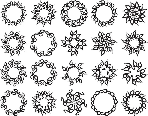 Soleil de tatouage, conception tribale de flamme Graphismes Vectoriels