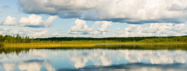 Lake Yels, Rusya Federasyonu, Arkhangelsk bölgesi, Plesetsk bölgesi. Ağustos 2018