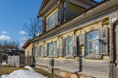 Pereslavl-Zalessky, Yaroslavl bölgesi, Rusya eski ahşap evde