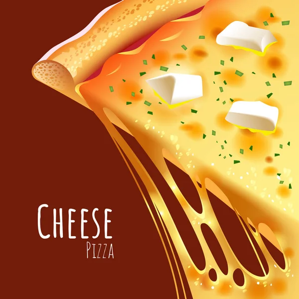Eine Vektorillustration Einer Gekochten Käse Pizza — Stockvektor