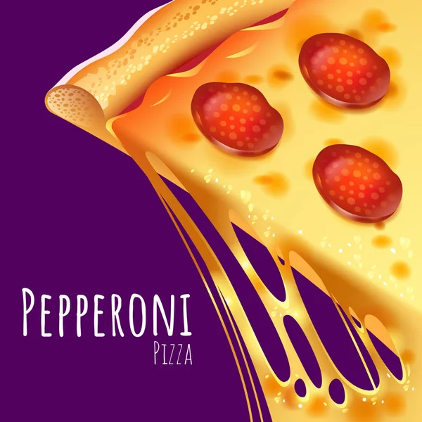 Vector Illustration Cooked Pepperoni Pizza — Stock Vector