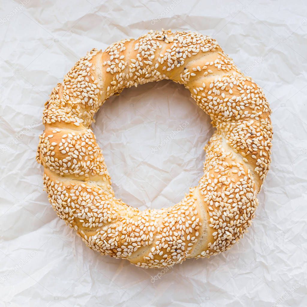 Traditional Turkish pastries - buns in the form of twisted bagels rings