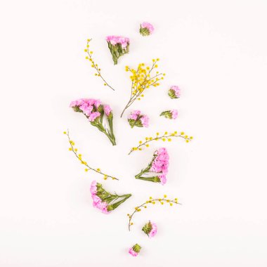 Beyaz bir arka planda - Merhaba bahar ve Merhaba yaz çiçek