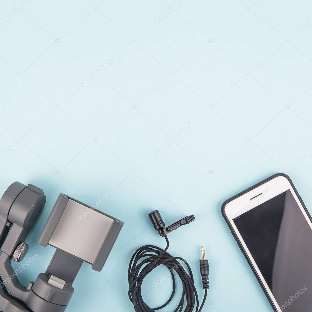 Modern simple set of equipment for video shooting on a smartphon