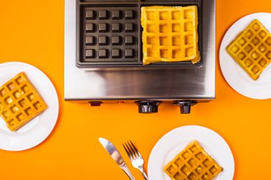 Taze pişirme Pişirme taze altın Belçika waffle