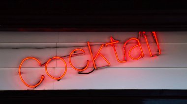 Sokak yemekleri restoran ve barlar Neon parlak işareti