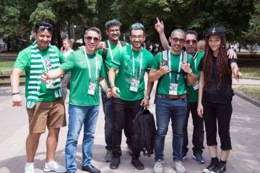 20 Haziran 2018. Rusya. Rostov-on-Don. Suudi Arabistan FIFA Dünya Kupası'nda milli takım hayranları.