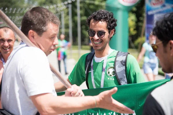 20 Haziran 2018. Rusya. Rostov-on-Don. Suudi Arabistan FIFA Dünya Kupası'nda milli takım hayranları.