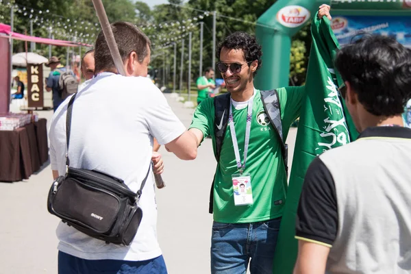 20 Haziran 2018. Rusya. Rostov-on-Don. Suudi Arabistan FIFA Dünya Kupası'nda milli takım hayranları.