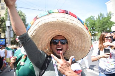 23 Haziran 2018. Rusya. Rostov-on-Don. Meksika Millî Futbol takımının FIFA Dünya Kupası'nda hayranları. Meksika insanlar