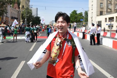 23 Haziran 2018. Rusya. Rostov-on-Don. Hayranları FIFA Dünya Kupası'nda Güney Kore Millî Futbol Takımı. 