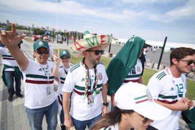 23 Haziran 2018. Rusya. Rostov-on-Don. Meksika Millî Futbol takımının FIFA Dünya Kupası'nda hayranları. Meksika insanlar