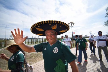23 Haziran 2018. Rusya. Rostov-on-Don. Meksika Millî Futbol takımının FIFA Dünya Kupası'nda hayranları. Meksika insanlar