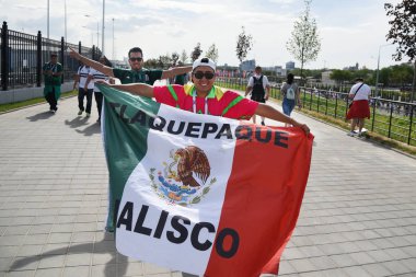 23 Haziran 2018. Rusya. Rostov-on-Don. Meksika Millî Futbol takımının FIFA Dünya Kupası'nda hayranları. Meksika insanlar
