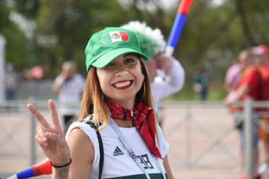 23 Haziran 2018. Rusya. Rostov-on-Don. Meksika Millî Futbol takımının FIFA Dünya Kupası'nda hayranları. Meksika insanlar