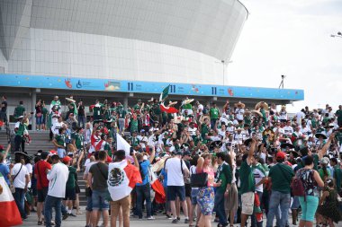 23 Haziran 2018. Rusya. Rostov-on-Don. Meksika Millî Futbol takımının FIFA Dünya Kupası'nda hayranları. Meksika insanlar