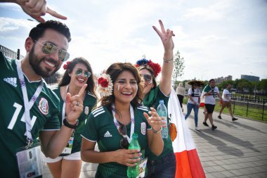 23 Haziran 2018. Rusya. Rostov-on-Don. Meksika Millî Futbol takımının FIFA Dünya Kupası'nda hayranları. Meksika insanlar