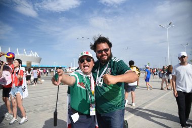 23 Haziran 2018. Rusya. Rostov-on-Don. Meksika Millî Futbol takımının FIFA Dünya Kupası'nda hayranları. Meksika insanlar