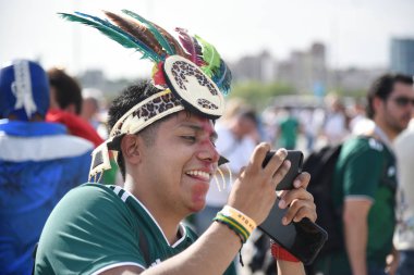 23 Haziran 2018. Rusya. Rostov-on-Don. Meksika Millî Futbol takımının FIFA Dünya Kupası'nda hayranları. Meksika insanlar