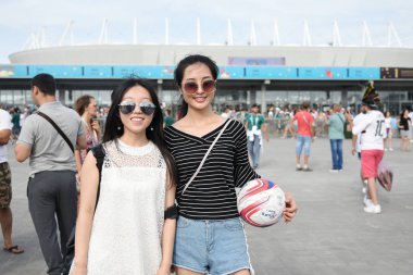 23 Haziran 2018. Rusya. Rostov-on-Don. Hayranları FIFA Dünya Kupası'nda Güney Kore Millî Futbol Takımı. 