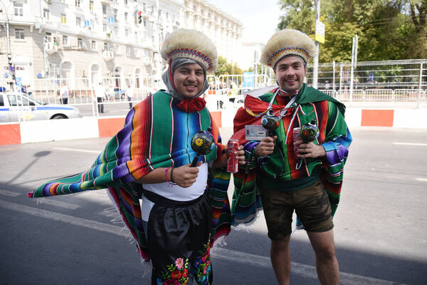 June 23, 2018. Russia. Rostov-on-Don. Fans of the Mexican national football team at the FIFA World Cup. Mexico people