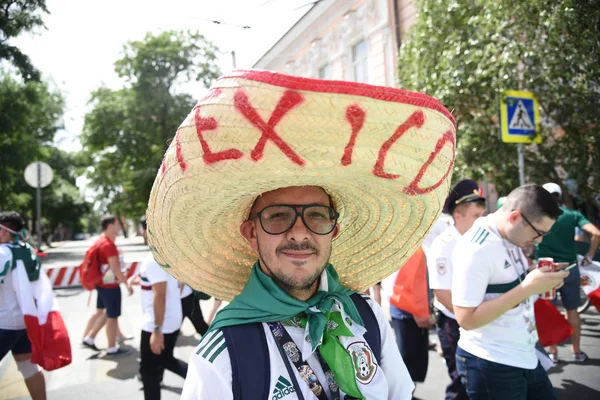 Junio 2018 Rusia Rostov Don Aficionados Selección Mexicana Fútbol Copa — Foto de Stock