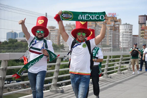 2018 ロシア ロストフ Fifa ワールド カップのメキシコ国民のフットボール チームのファン メキシコ人 — ストック写真