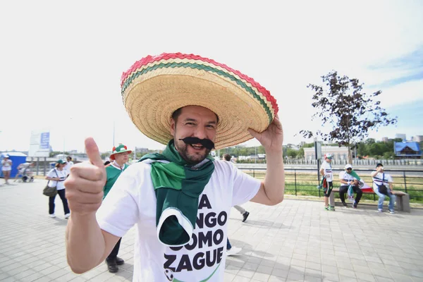 Ιουνίου 2018 Ρωσία Ροστόφ Ντον Οπαδοί Του Μεξικανική Εθνική Ομάδα — Φωτογραφία Αρχείου